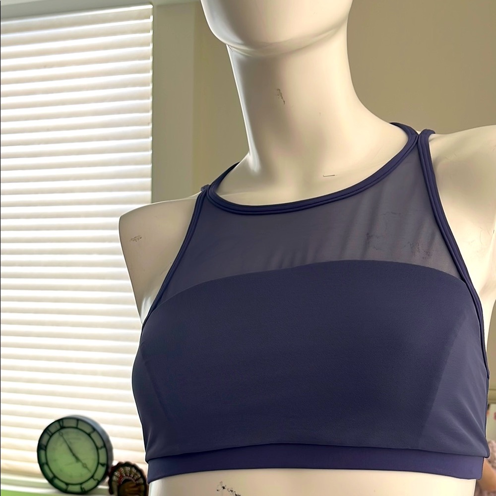 Lululemon Women's Navy Blue Mesh Sports Bra 8